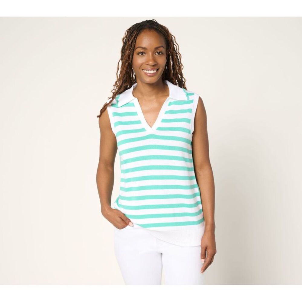 Gloria Vanderbilt Women's Top Plus Sz Sweater 1X Striped Multi-colored